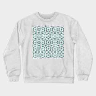 Vintage Tiles Pattern Blue and Grey Crewneck Sweatshirt